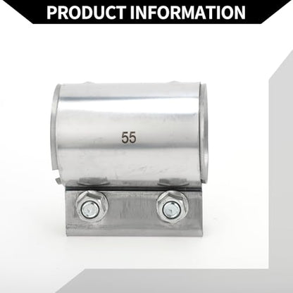 Exhaust Pipe Clamp/Exhaust Muffler Tube Joint for Car Truck/Durable Stainless Steel 2.17" 87mm / 1 Pc Silver Tone - size: 2.17''