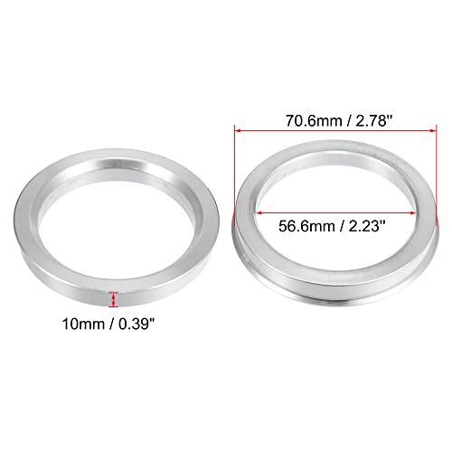 X AUTOHAUX 4pcs Aluminium Alloy Hub Centric Rings Wheel Bore Center Spacer - size: 56.6mm