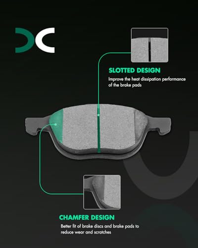 SCITOO Disc Brake Pads Kits Front Ceramic Rear Semi-Metal 8pcs - size: Front D1044 & Rear D1564