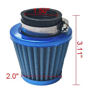 38mm 1.5" Blue Air Filter Intake - color: Blue