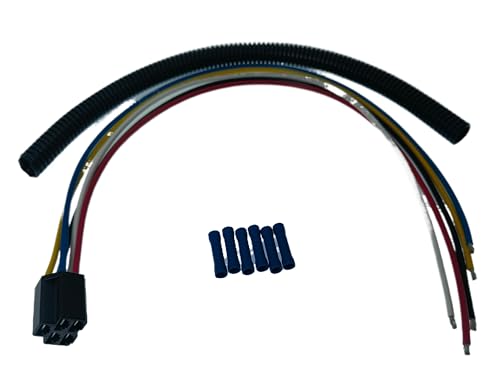 5 Pin Lawn Mower Ignition Key Switch Wiring Harness Compatible with Cub Cadet, 18 Inch, 14AWG with Blue Connectors