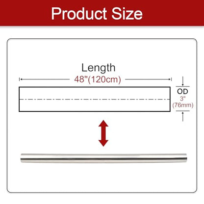 Stainless Steel 3'' Inch Straight DIY Custom Mandrel Exhaust Pipe - size: 3 Inch-1PC