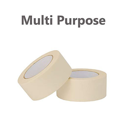 Lichamp Wide Masking Tape 2 inches, 6-Pack White Masking Tape Bulk Multi Pack, General Purpose & High Performance, 1.95 inches x 55 Yards x 6 Rolls (330 Total Yards) - size: 2 inches