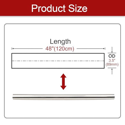 Stainless Steel 3.5'' Inch Straight DIY Custom Mandrel Exhaust Pipe - size: 3.5 Inch-1PC