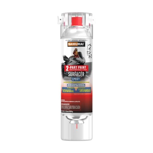 SAMURAI 2-Part Epoxy Superbike Primer Spray Paint (Metal Primer Silver Grey, Pack of 1 Cans) - color: Metal Primer Silver Grey, size: 11.3 Ounce (Pack of 1)