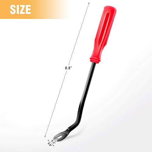 GOOACC Car Panel/Upholstery Remover Ergonomic Stainless Steel Fastener Remover - Easily Removes Plastic Fasteners,Reduces Damage to Panels and Loss of Clips - color: Red, size: 1Pc Remover