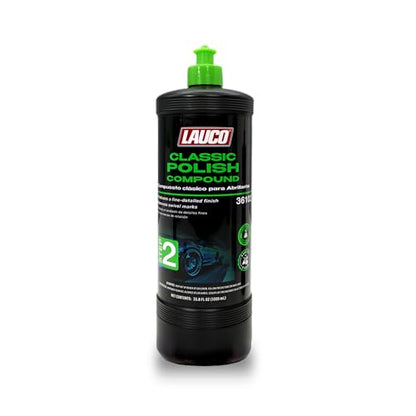LAUCO Step 2 Fine Polish Compound – 32oz, Professional Swirl Mark & Scratch Remover for Automotive Paint, Silicone-Free, Clear Coat Safe Polishing Compound for High-Gloss Finish, Body Shop 36102 - style: Step2–32oz