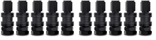 CKAuto 5 Pcs VS33/TR33E Tubeless Metal Clamp-in Valve Stems, Black Finish (Pack of 2) - size: 10 (Pack of 2)