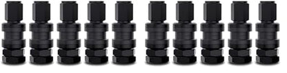 CKAuto 5 Pcs VS33/TR33E Tubeless Metal Clamp-in Valve Stems, Black Finish (Pack of 2) - size: 10 (Pack of 2)