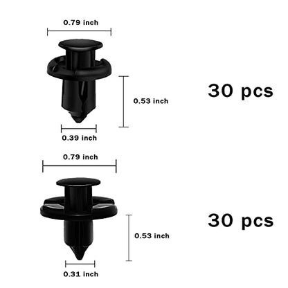 200PCS Car Retainer Clips Plastic Fasteners Kit, Popular Sizes Auto Push Pin Rivets, Universal Plastic Panel Fender Clips, Assorted Car Body Push Pin