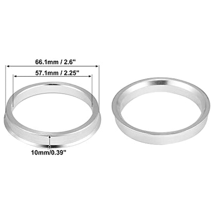 X AUTOHAUX 4pcs OD 66.1mm to ID 57.1mm Aluminum Alloy Hub Centric Rings