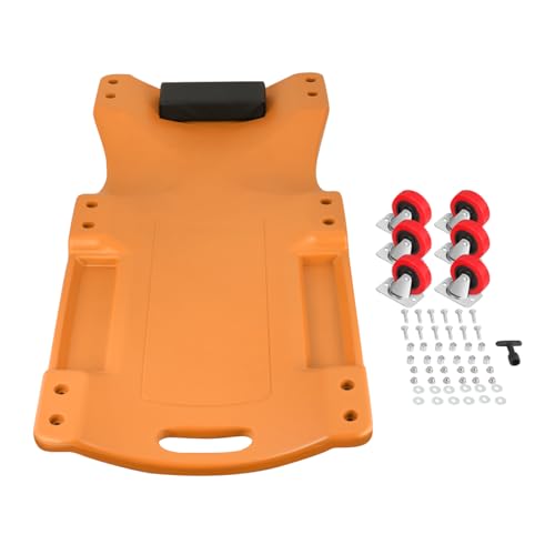 DNA MOTORING 36" L X 17" W x 4.25" H Vehicle Repair Low Profile Automotive Creeper w/Padded Headrest, Orange, TOOLS-00201-OG - color: Orange, size: 36 Inches