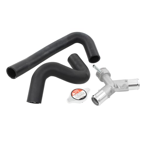 Aluminum Engine Radiator Filler Neck w/Cap & Upper Coolant Water Hose Set