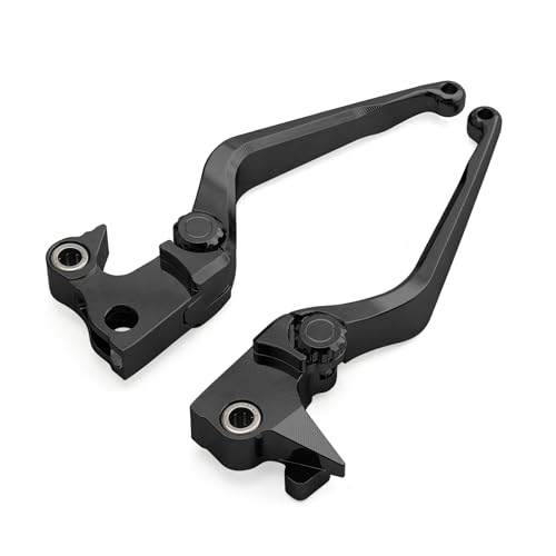Motorcycle Levers Brake Clutch Hand Lever Adjustable Fit for Harley 2004-2013 Sportster XLH XL 883 1200 (Long, Black) - color: Black, style: Long