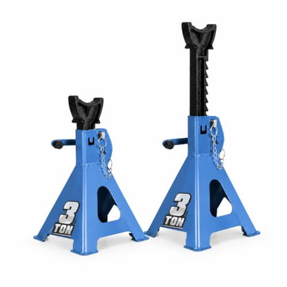 Car Jack Stands with Double Locking Pins and Large Foot Base, 3 Ton Capacity, Automotive Lifting Stand, Light Blue, 1 Pair - color: Light Blue