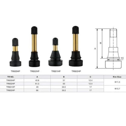 TR802HP High Preasure Tire Valve Rubber Snap-in Tire Valve Stem 2" Lenght (TR802HP - 10 Pack) - size: TR802HP - 10 Pack