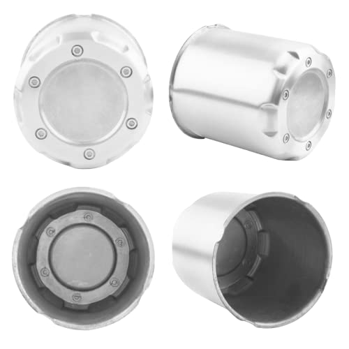 4Pcs 4.25 inch Wheel Center Caps Aluminum Push Through Trailer Caps Fit 4.25" Center Bore Truck RV SUV Wheels Rims, Silver Hub Covers, 4.69" Tall - size: 4.25” Hub, 4.69” Tall