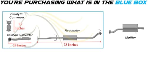 Exhaust Front & Rear Catalytic & Resonator Pipe Kit Compatible with Honda CR-V 2010-2011 2.4L | EPA-Approved | Stainless Steel | Northeastern Exhaust | Includes Gasket, Clamp, Hangers & Bolt Kit