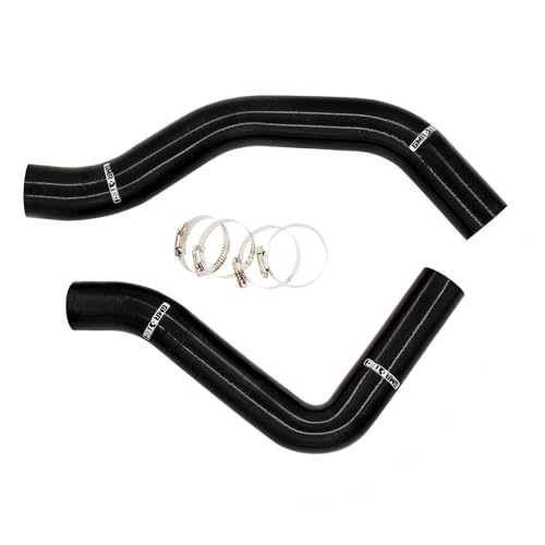 Silicone Radiator Coolant Hose Kit Upper and Lower 2Pcs, Fit for Dodge Ram 1500 2002-2008 4.7L (Black) - color: Black