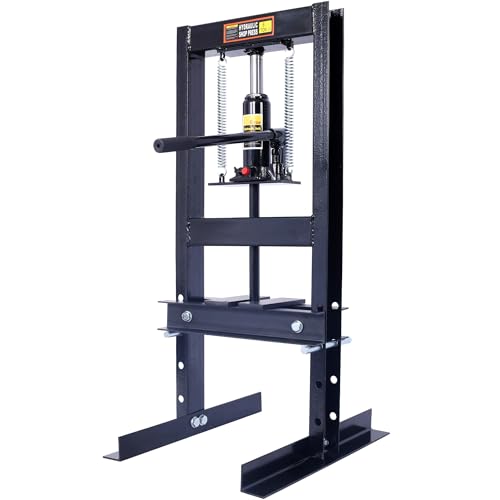6 Ton H-Frame Hydraulic Shop Press, Adjustable Garage Floor Press with Press Plates, Overload Protection for Automotive Repair & Metalworking, Black