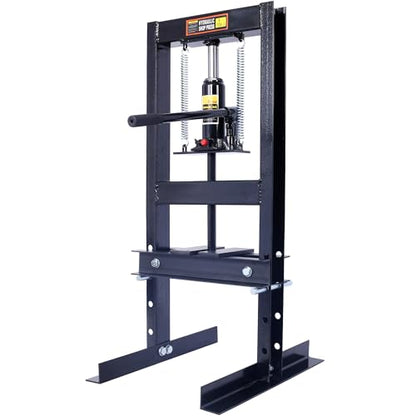 6 Ton H-Frame Hydraulic Shop Press, Adjustable Garage Floor Press with Press Plates, Overload Protection for Automotive Repair & Metalworking, Black