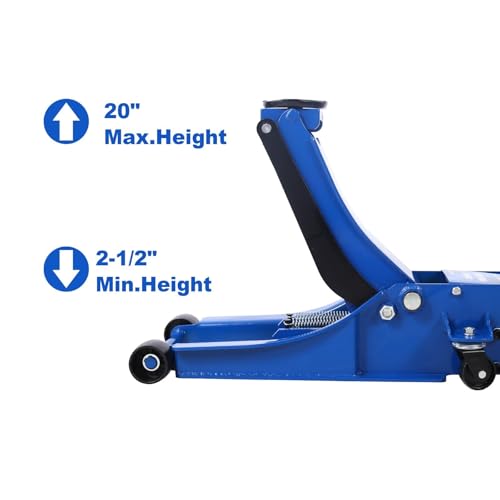 4 Ton Heavy-Duty Hydraulic Floor Jack, 8,000LB Capacity Low Profile Steel Jack with Dual Piston Lift Pump for Car Truck SUV, Lifting Range 2.5"-20.50" - size: 4 Ton