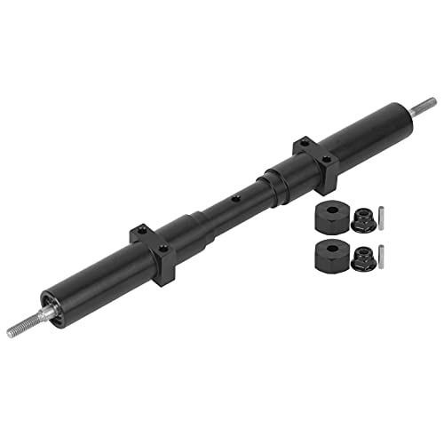 1/10 RC Trailer Axle Kit, 167mm/6.6in RC Trailer Dual Axles, Black Metal Non Powered Rear Wheel with Screws Accessories Replacement for Tamiya 1/10 Rc Tractor Truck, 1Pcs