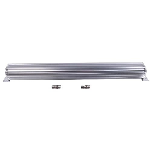 AIVWUMOT 24" Universal Finned Aluminum Dual Pass Transmission Trans Oil Cooler