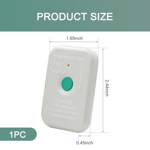 1 PC TPMS Relearn Tool, Car Tire Pressure Resetter, Pressure Monitor Activation Reset Tool, OEM Part Number 8C2T-1A203-AB Compatible with Ford Series Models (White)