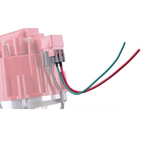 MAS Red Cap Distributor & Spark Plug Wires & Free Tachometer Pigtail Wire Harness Combo Kit Cap and Rotor Compatible with Chevy 305 454 C10 GMC SBC BBC 350 400