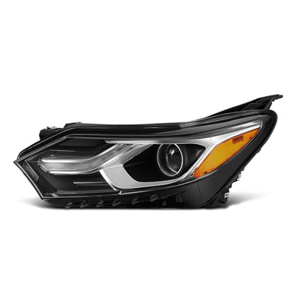 Auto Dynasty Headlights Assembly Compatible with 2018 2019 2020 2021 Chevy Equinox, Driver Left Side Halogen Headlamp Replacement, GM2502469, SAE/DOT Approved, Black Housing Amber Corner - color: Left Black / Amber