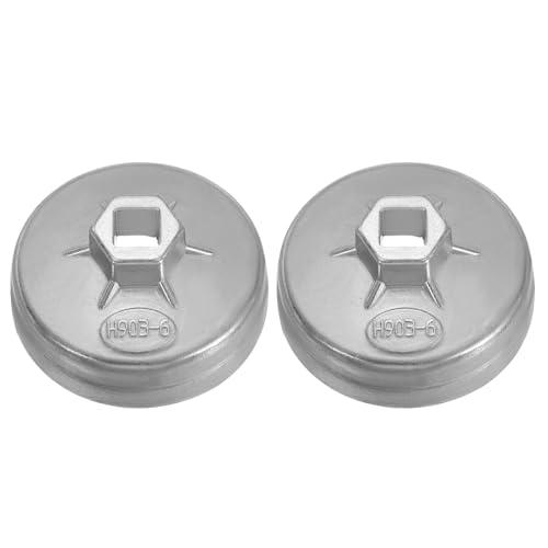 HARFINGTON 2pcs Oil Filter Cap 12 Flute 82.5x41x75mm (WxHxID) 1/2" Square - size: 12 Flute 82.5 x 41 x 75mm