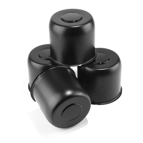 4Pcs 4.9" Stainless Trailer Wheel Center Caps, 4.47" H Matte Black - color: Matte Black, size: 4.9" Hub 4.47"H