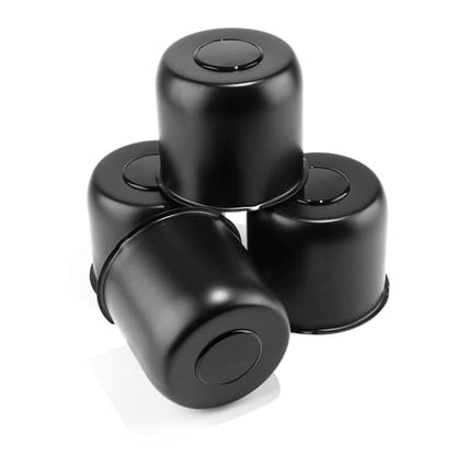4Pcs 4.9" Stainless Trailer Wheel Center Caps, 4.47" H Matte Black - color: Matte Black, size: 4.9" Hub 4.47"H