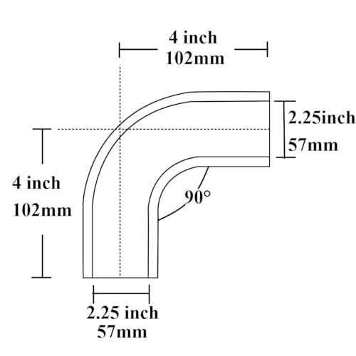 YSIL 2.25" ID 90 Degree Elbow Silicone Coupler Hose with 2PCS T-Bolt Clamps - size: 2.25 Inch