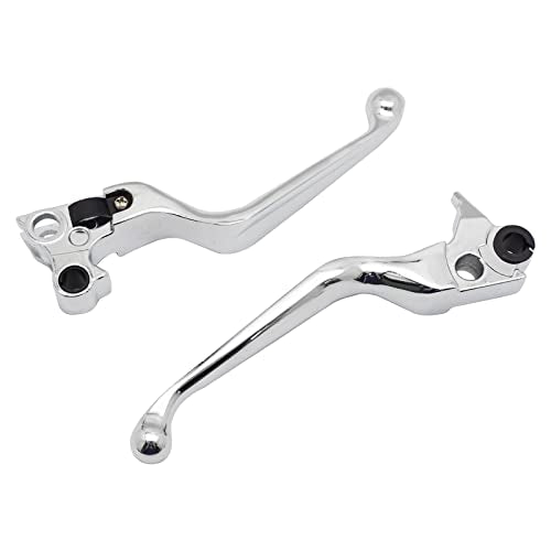 M MATI Brake Clutch Lever Chrome for Harley Davidson Sportster 1200 883 Softail Dyna Electra Glide Road King Fat Boy Night Train Street Bob - color: Chrome