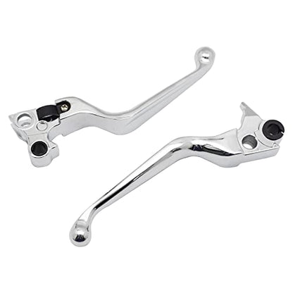 M MATI Brake Clutch Lever Chrome for Harley Davidson Sportster 1200 883 Softail Dyna Electra Glide Road King Fat Boy Night Train Street Bob - color: Chrome