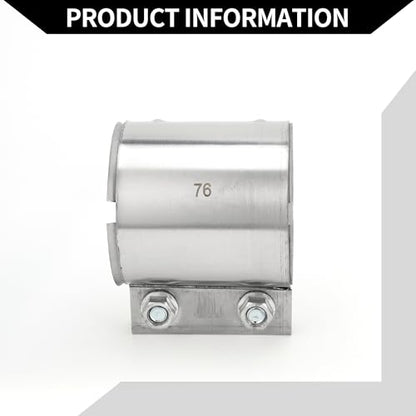 Exhaust Pipe Clamp/Exhaust Muffler Tube Joint for Car Truck/Durable Stainless Steel 2.99" 87mm / 1 Pc Silver Tone - size: 2.99''