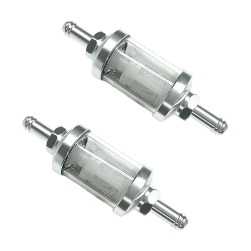 YoRise 2PCS 5/16" Car Fuel Filter (Silver) - color: Silver