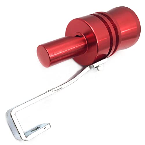 DEVMO 2pcs XL Size Aluminum Alloy Universal Turbo Sound Exhaust Muffler Pipe Whistle Car Roar Maker Red - color: Red