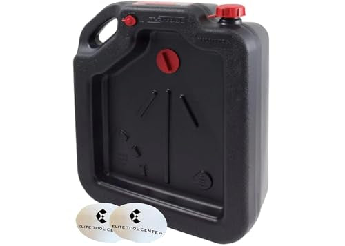 Heavy Duty 16 Qt Fluid Drain Container Stores Upright or Flat, Integrated Handle, Extended Design