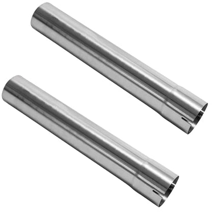 2.25 Inch Exhaust Pipe T304 Stainless Steel Exhaust Tubing (SS Tubo),Tailpipe 2.25" OD-to-2 1/4ID Adapter Length 17.3"Straight Tubing, Flared & Slotted End, Polished Finish,Universal Connector 2ps - size: QK2.25"-17.3"-2 ps