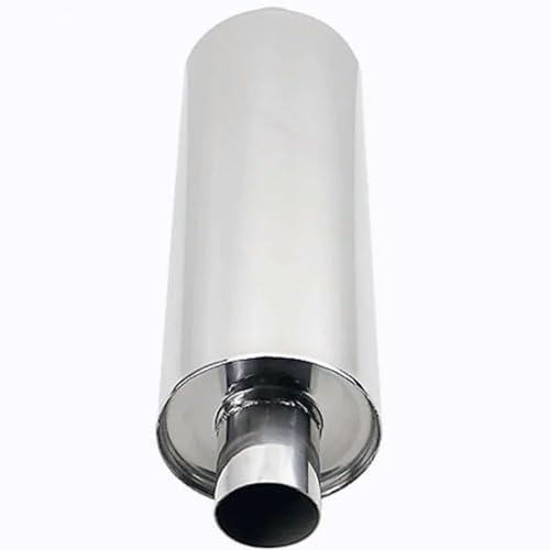 2" Inlet/Outlet Universal Exhaust Resonator – 16" Long Straight-Through Muffler, 1.5mm Thickness Polished Stainless Steel - size: 2" Inlet/Outlet