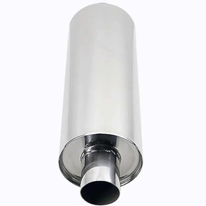 2" Inlet/Outlet Universal Exhaust Resonator – 16" Long Straight-Through Muffler, 1.5mm Thickness Polished Stainless Steel - size: 2" Inlet/Outlet