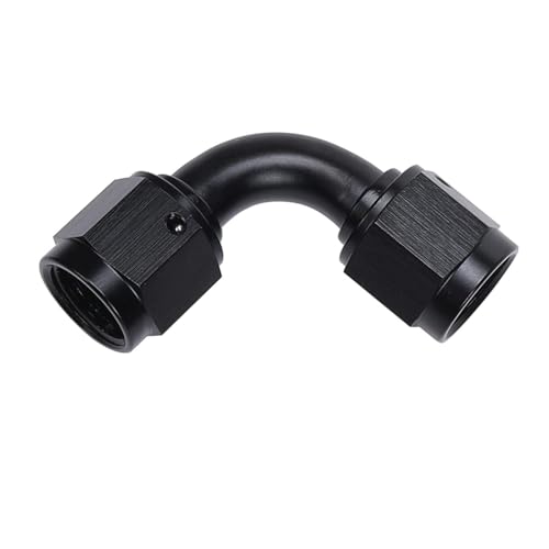 AC PERFORMANCE -6 AN Female to -6 AN Female 90 Degree Swivel Coupler Union Fitting Adapter Aluminum Black - color: Black 90, size: 6AN