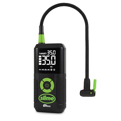 Slime 40089 Cordless 3-in-1 Tire Inflator w/Power Bank & LED Light, Auto Shut-Off, Digital Display & 6 Presets, Flat to Full in 8 Mins, Car, Bike, Motorcycle & More - style: 3in1 Cordless Tire Inflator