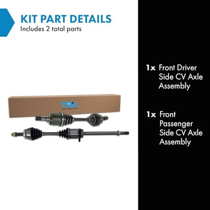 TRQ Front Driver and Passenger Side CV Axle Assembly Set 2 Piece - style: CSA70770