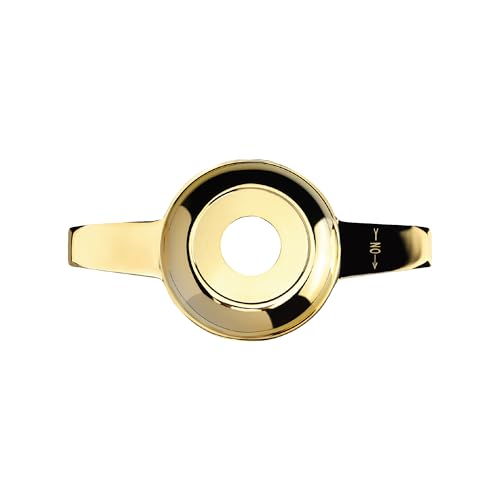Zenith Style 2 Ear Cut Gold Spinner Cap (Single Left) | Left Side 24K Gold Plated 2 Bar/Wing Straight Knock Off Spinner Cap with Wheel Chip Recess | for Lowriders with Wire Wheels - color: Gold, style: Single Left