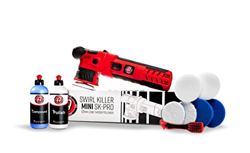 Adam's Polishes SK Pro 12mm Car Polisher Kit (10 Item) - Professional Dual Action Polisher for Car Detailing - Paint Correction, Waxer Buffer DA Polisher - Variable Speed Car Polisher System - size: Polishing Kit (10 Items)