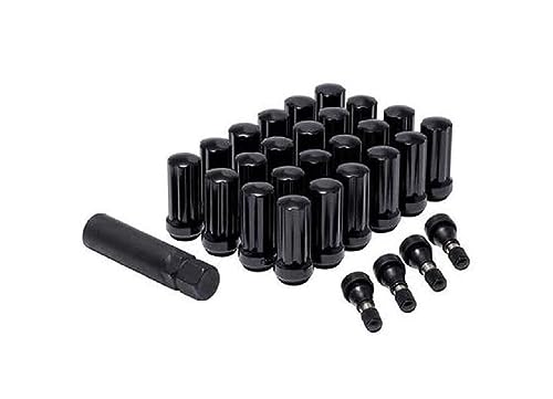 ProComp Alloys 16104B Lug Nut Kit 14 x 2 HT Spline 6 Lugs Black w/Val Stem Lug Nut Kit